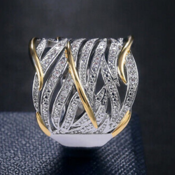 NEW 925 Sterling silver two tone ring - Picture 6 of 6